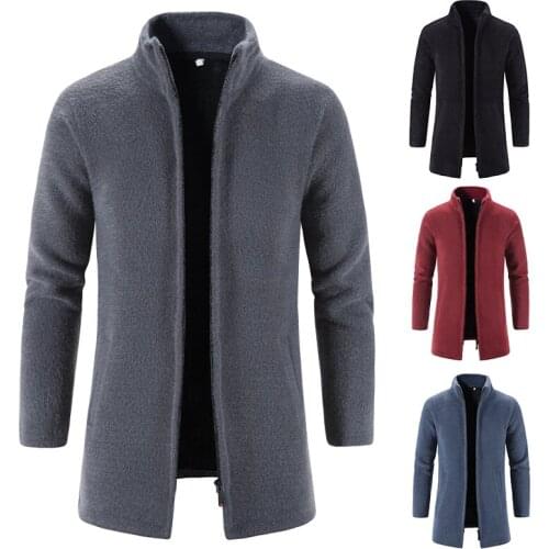 Autumn/winter knit sweater coat with cashmere and thick fashion solid color casual loose cardigan coat cashmere wool sweater