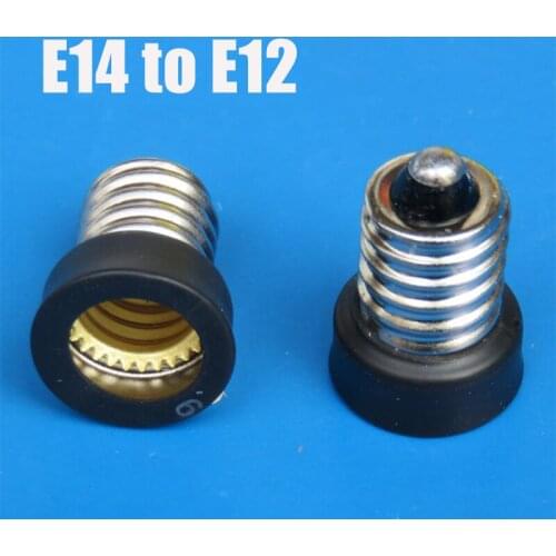 2 Pieces E14 to E12 Converter Lamp Socket Adapter Bulb Base Plug Lamp Holder