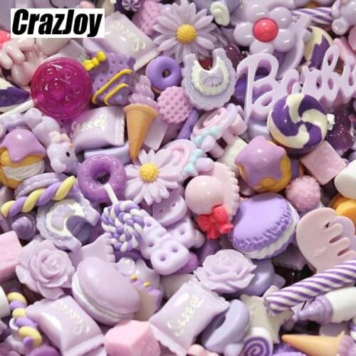 10pcs Diy Resin Charms Slime Supplies Additions Decor For Slimes All Filler Cute Cake Fruits Candy Phone Case Accessories