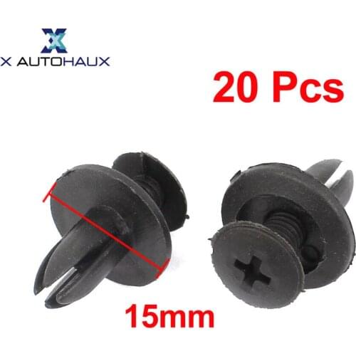 X Autohaux 20PCS Fit Hole Size 6mm/0.24" Head Diameter 15mm/0.6" Car Bumper 6Mm Hole Plastic Rivets Fasteners Clips For Toyota