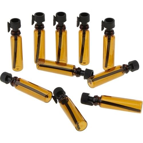 100Pcs 1/2ML Amber Empty Bottle Glass Botlles Fragrance Vials Containers