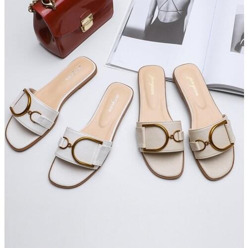 Slippers Womens Fashion Korean Students Flat Slippers Shoes Woman Slippers for Women 2021 Home Shoes Fur Slippers