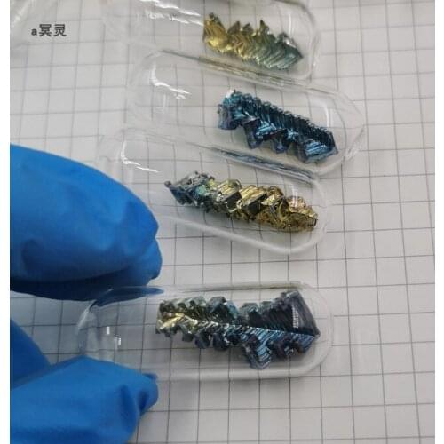 Glass Sealed Colored Bismuth Crystals Rainbow Crystals Colored Metal Crystals High-purity Bismuth Crystals