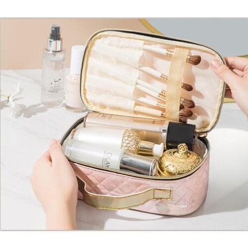 Waterproof Cosmetic Bag Large Capacity Toiletries Brush Gradient Storage Zipper Handbag Travel Supplies Organizing Accessories