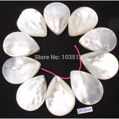 High Quality Natural White Shell MOP Smooth Petal Shape Necklace Bracelet Jewelry DIY Gems Loose Beads 10Pcs w949