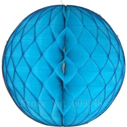 10pcs 4",6",8",10",12",14",16" Blue Tissue Paper Honeycomb Balls,Wedding Hanging Kids Birthday Party Flowers Decorations Bulk