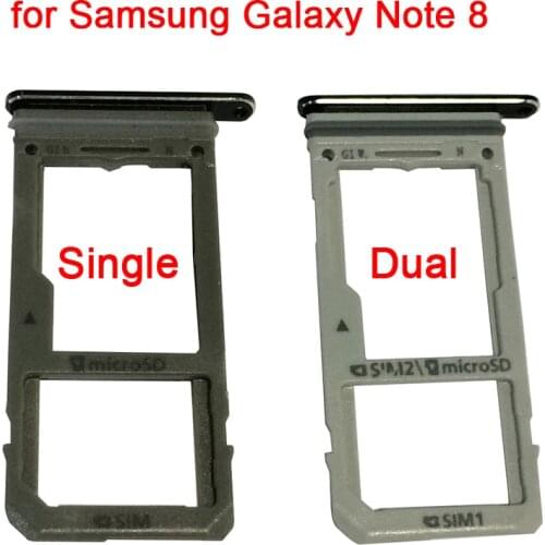 100Pcs Single Dual Sim Card Tray Adapter with Micro SD Card Slot Holder For Samsung Galaxy Note 8 N950 N950FD Replacement Parts