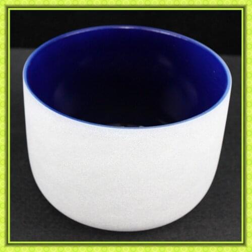 14" A Color Indigo Chakra Quartz Crystal Singing Bowl Chakra 3rd-eye for healing