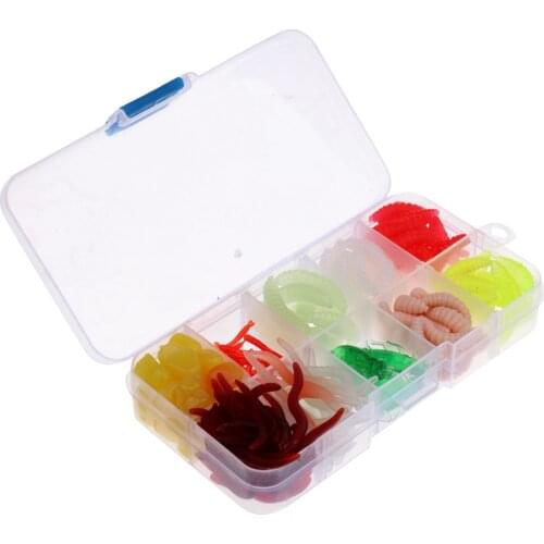 175 Pieces Fishing Lure Set Soft Artificial Bait Luminous Maggots Cricket Corn Lures Carp Fishing Tackle with Case