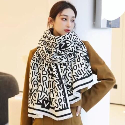 2020 Luxury Brand Cashmere Scarf Womens Winter Warm Cashmere Blanket Set Women Scarf Ladies Pashmina Thick Leaf Shawl