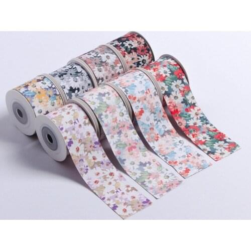 5 yards Double Side Sunflower Printed Ribbon for Diy Bow Gift Packaging Sewing Clothing Dress Decoration Accessories