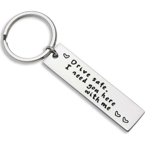Drive Safe Key Chain Key Tag Key Ring Gifts for Men Dad Trucker Husband Couples Boyfriend Girlfriend Car Keychain Birthday Gifts