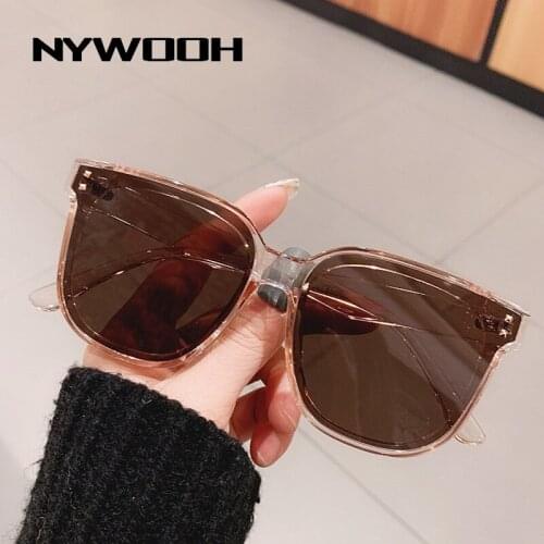 NYWOOH Oversized Sunglasses Women Men Vintage Brand Designer Square Sun Glasses Rivet Big Frame Eyeglasses UV400