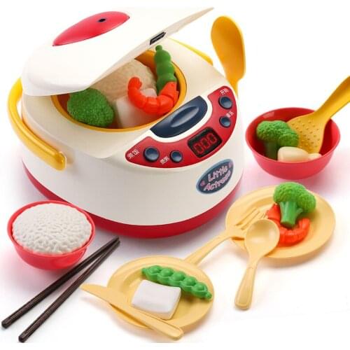 Childrens intelligent spray rice cooker toy kitchen simulation house steam cooking light music set