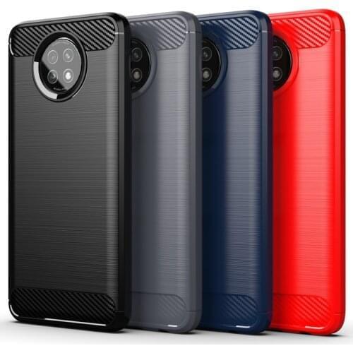 For Xiaomi Redmi Note 9 5G Case Shockproof Bumper Carbon Fiber Soft Silicone Back Cover Redmi Note 9 Phone Case Redmi Note 9 5G