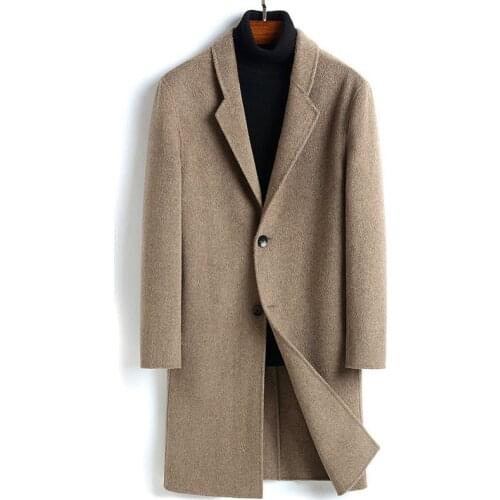 Double-faced Wool Coat Cashmere Long Jacket Mens Coats and Jackets Overcoat Mens Windbreaker Manteau Homme 819 KJ1476