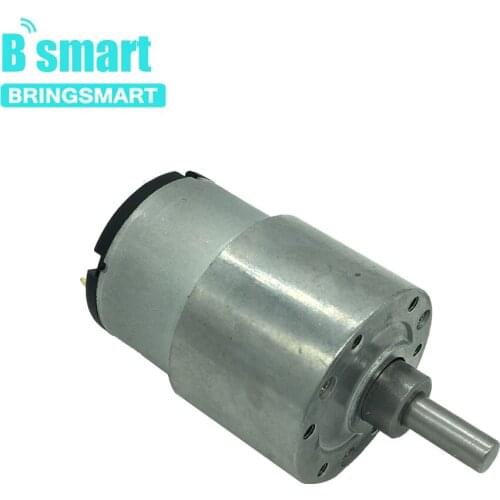 Bringsmart Small Gear Motor DC12V Reversible Gear Box 7-960RPM Low Speed Mini Electric Motor 24V JGB37-520 Low Noise DIY Toy