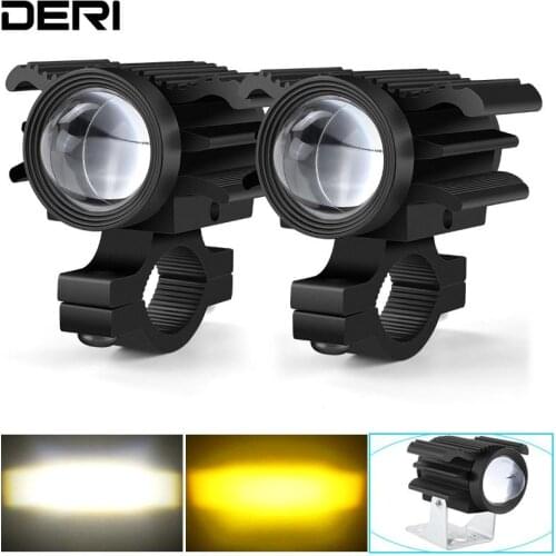 Motorcycle LED Headlight with Mini Projector Lens Two-model for Car ATV Driving Foglight Auxiliary Spotlight Accessory 12V 24V