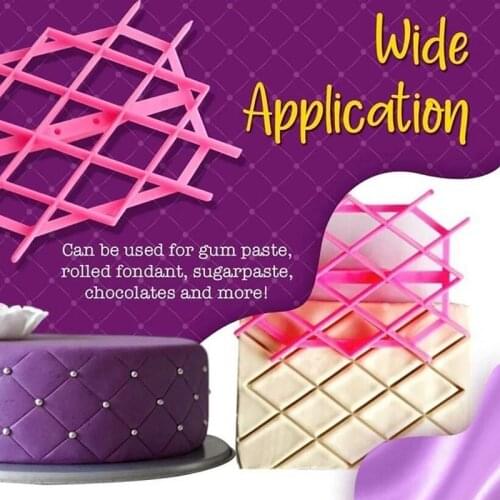 Cake Fondant Quyi Printing Mold Diamond Cake Baking Mold Single Handle Baking Mould Cookie Mold Embossing Cutter Cake Tool Mould