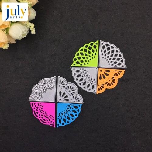 Julyarts 4pcs Lacework Dies for DIY Scrapbooking Embossing Romantic Metal Cutting Dies Card Decorative Paper Craft