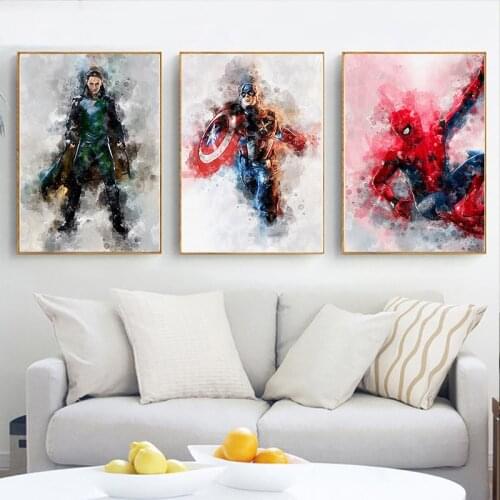 Nordic Avengers Superhero Posters and Print Marvel Comics Vogue Canvas Painting Interior Wall Art Pictures for Living Room Decor