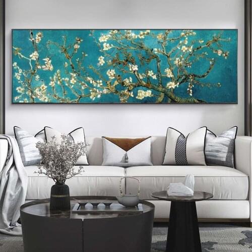 Van Gogh Almond Blossom Flowers Canvas Paintings Reproductions World Famous Artwork By Van Gogh Wall Art Picture Home Wall Decor