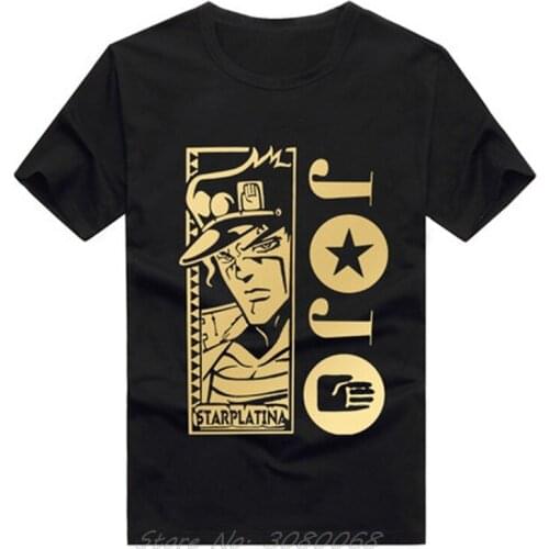 Hot Sale JoJo Bizarre Adventure T Shirt Funny Design Manga Anime T-shirt Cool Black T Shirt Men Fashion Printed Tee Sweatshirt