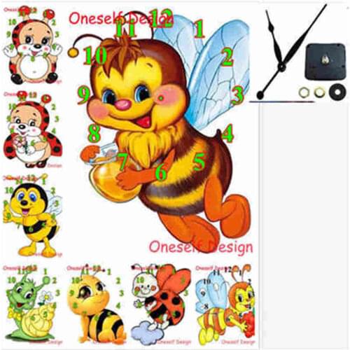 Cute kid gift diamond painting with Mechanical clock 5d diamond embroidery clock diamond mosaic sale home decortion wall sticker