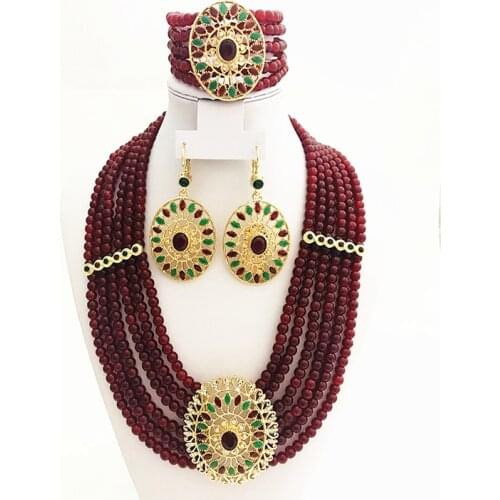 African fashion earrings. Bracelet. Necklace set chain. Hand-beaded. Multi-layered necklace. Moroccan. Algerian wedding girls lu