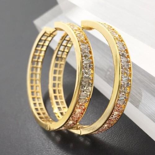 Lanyika Fashion Jewelry New arrival Big Ear Loops Micro Plated Elegant Wedding Birthday Earrings Romantic Bridal Daily Best Gift