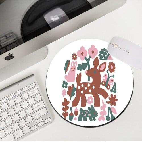 MRGLZY 20X20/22X22CM Kawaii Sika Deer Drop Shipping Small Mouse Pad Carpets Rugs MousePad Rubber PC Gaming Accessories Des KMat