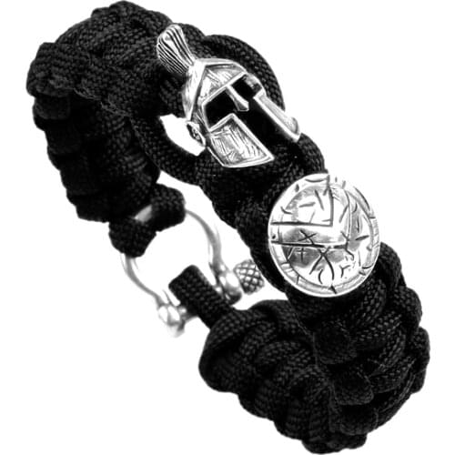 Outdoor Survival Men Bracelet Spartan Helmet Umbrella Rope Bracelets Pulseira Luxury Handmade Rope Viking Bracelet