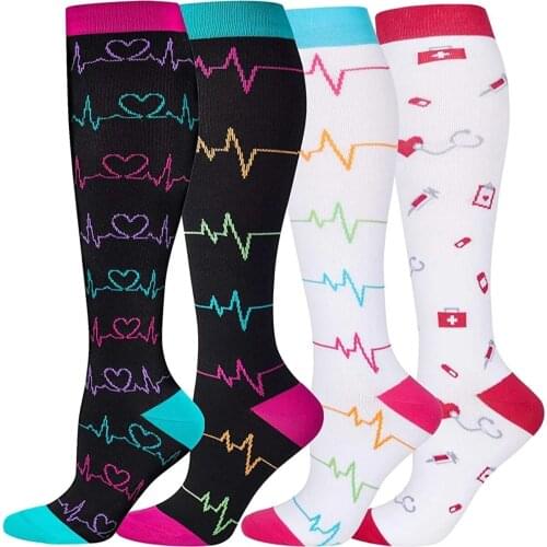 58 Styles Compression Socks Fit For Medical Edema Diabetes Varicose Veins Socks Outdoor Men Women Running Hiking Sports Socks