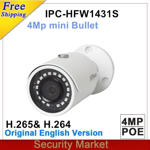 Original dahua English IPC-HFW1431S replace IPC-HFW1420S 4MP IP Camera IR30M IP67 IK10 Camera Bullet camera