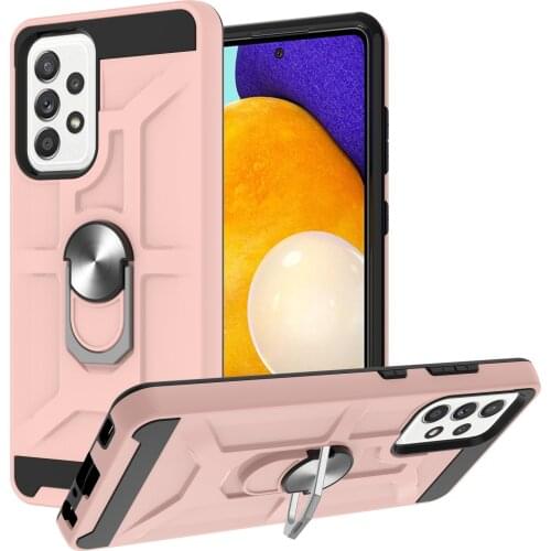 Magnetic Metal Ring Stand Armor Shockproof Case For Samsung Galaxy A52 4G 5G Soft TPU Hard PC Protective Back Cover Coque Fundas