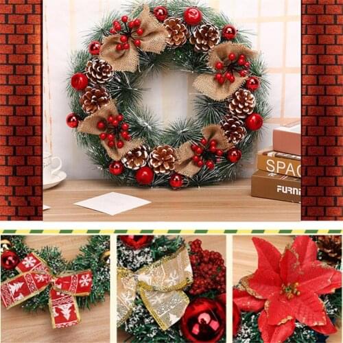Christmas Handmade Wreath Rattan Pendant Garland for Shopping Mall Christmas Tree Decoration Ornament