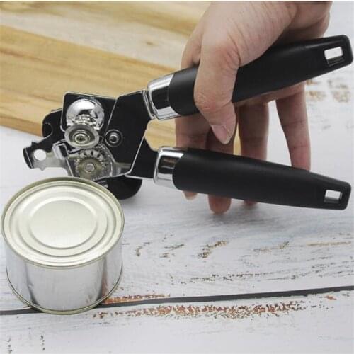 Manual Powerful Can Opener High Quality Stainless Steel Black Kitchen Side Cut Manual Can Opener Kitchen Tool
