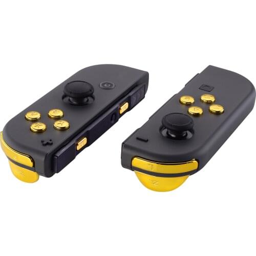 Chrome Gold Replacement ABXY Direction Keys SR SL L R ZR ZL Trigger Full Set Buttons w/ Tools for Nintendo Switch Joy-Con