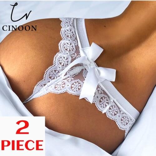 CINOON WomenS Panties Lingerie G String Lace Underwear Femal Sexy T-Back Thong Sheer Panties Japan Style Transparent Knickers