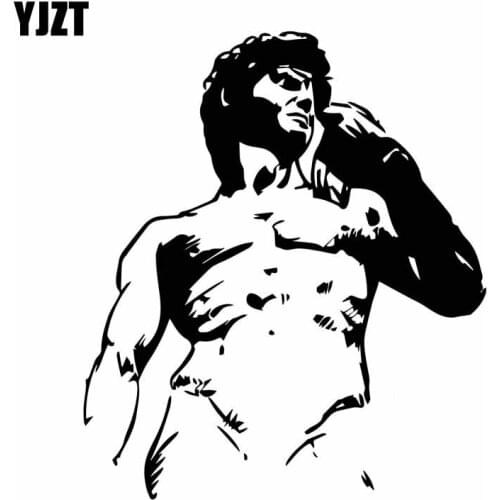 YJZT 13.2CM*15.3CM David Statue Window Vinyl Decal Car Sticker Black/Silver C27-0085