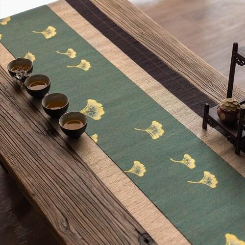 Japanese-Style Waterproof Fiber Tea Mat Linen Table Runner Table Mat Tea Art Tea Fabric Tea Mat Zen Tea Plate Mat Tea Utensils