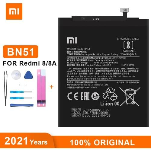 Xiao Mi Original Battery BN51 5000 mAh for Redmi 8/8A High Quality Phone Replacement Batteries