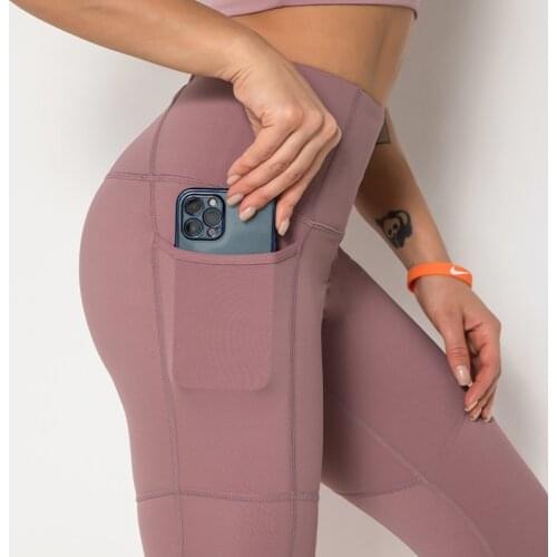 Hidden Pocket Patchwork Women Gym Yoga Pant High Waist Butt Lifting Girl Tights Running Cycling Sport Fitness Nude Feel Leggings