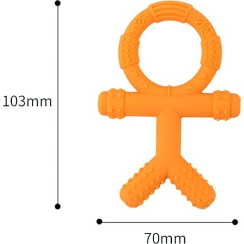 1PC Cartoon People Chew Necklace Baby Silicone Teether Autism Sensory Chewy Toys