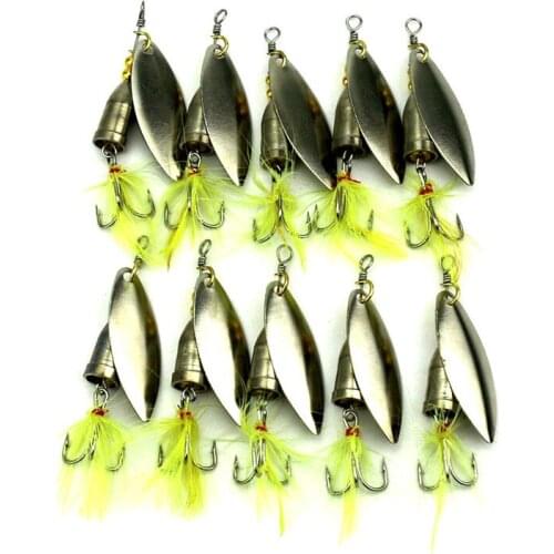 10pcs/lot Fishing Lures Fishing fishing supplies wholesale 6gHot hot feather lures metal sequins Fake Bait