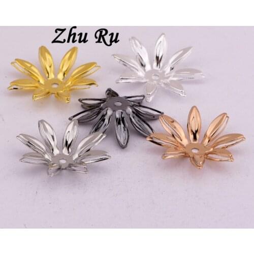 10pcs ZHU RU 21mm Sun Ray chrysanthemum flower Charms setting accessories Pendant Necklace Jewelry Making Accessories DIY