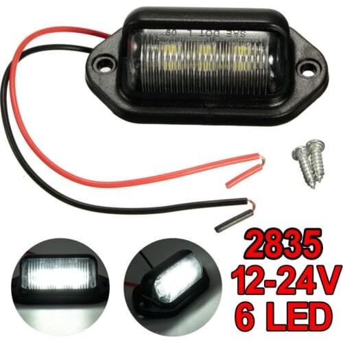 12-24V 10pcs 6LED License Plate Light Lamp Bulbs Number Plate Light for Motorcycle Boats Aircraft Trailer RV Truck White