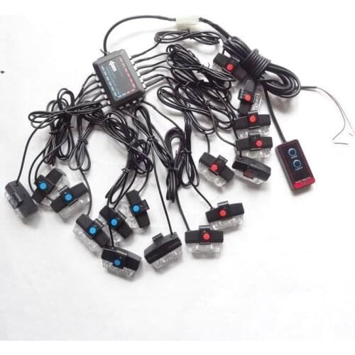 16 in 1 LED Grille Strobe Light Automotive Strobe Warning Lights LED Flashing Emergency Lamps Police Fireman Car External Light
