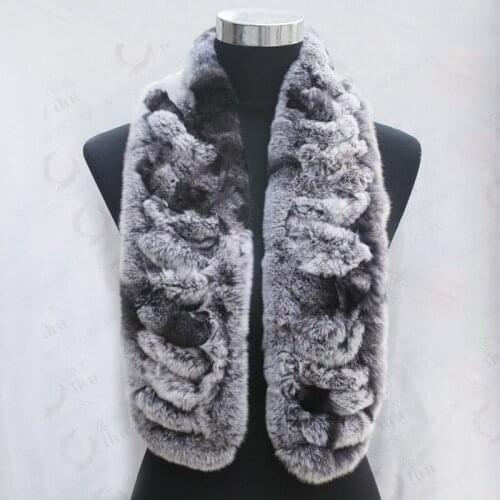 2018 Winter Real Rabbit Fur Scarf Fashion Natural Womens Thick Luxury Fur Scarves Warm Soft Ladies Wholesales Striped Scarfs