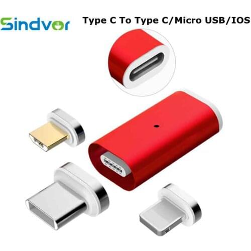 3-in-1 Magnetic Adapter Type-C Magnetic Connector Transfer Micro USB Magnetic Adapter 3A Current Fast Charger For IOS Android